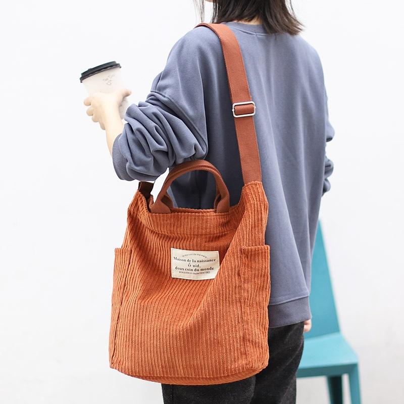 Buy Women Corduroy Shoulder Bag Large Capacity Cloth Handbag Tote