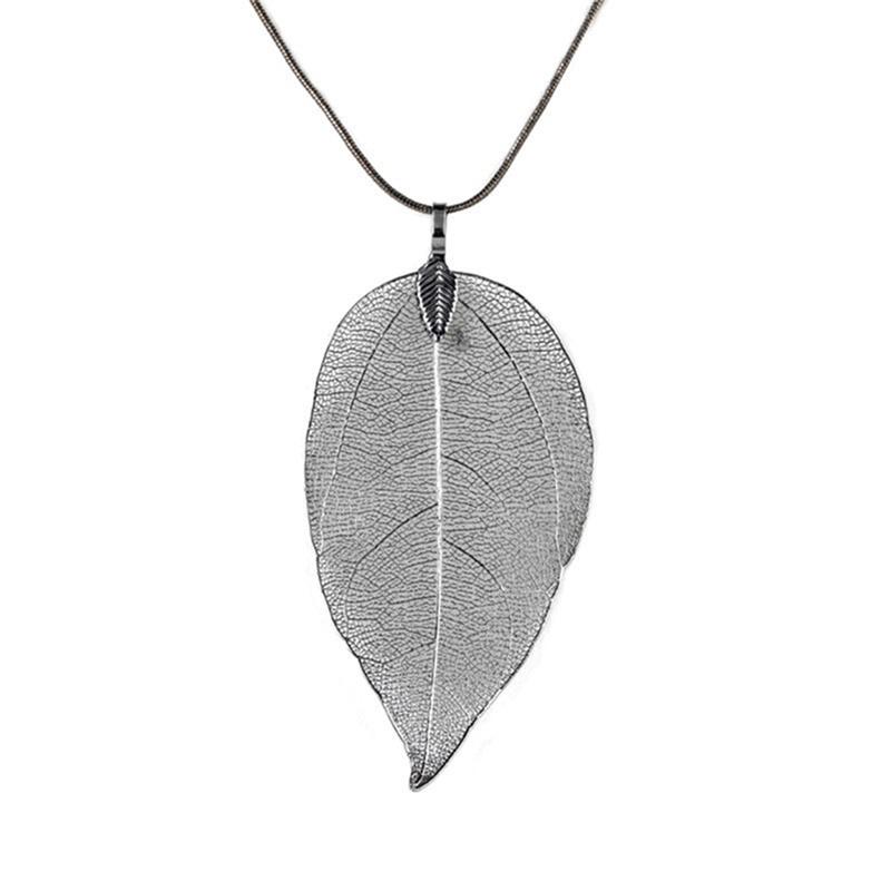 Buy Women Nature Leaves Necklace Fashion Long Pendant Sweater Chain