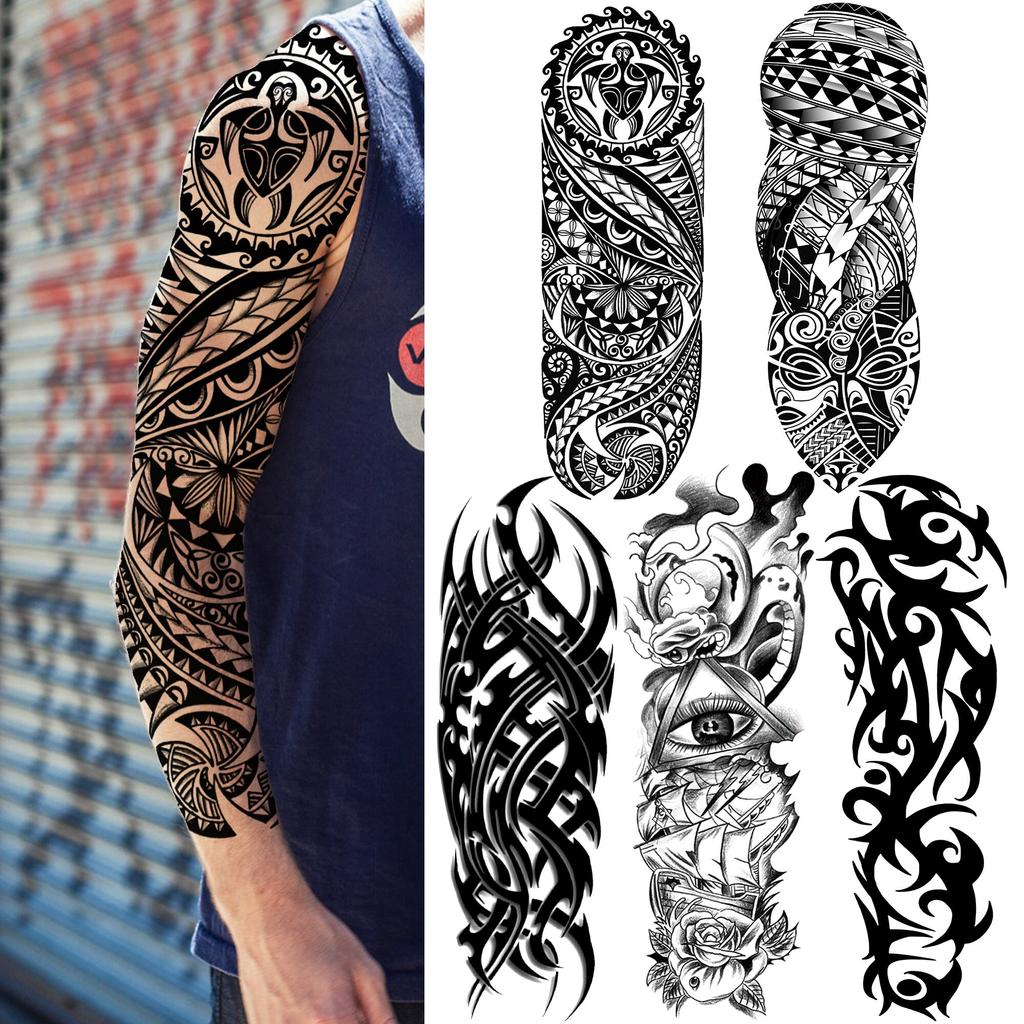 Buy India Maori Totem Temporary Tattoo For Men Women Full Sleeve Black Bramble Tribal Tattoos Sticker Fake Geometric Eye Tatoo Paper At Affordable Prices — Free Shipping, Real Reviews With Photos — Joom 1024_x_1024_jpg