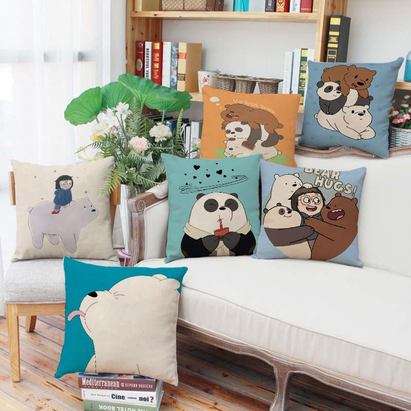 Buy We Bare Bears Cartoon Pillowcase Home Decor Cute Bears Cushion