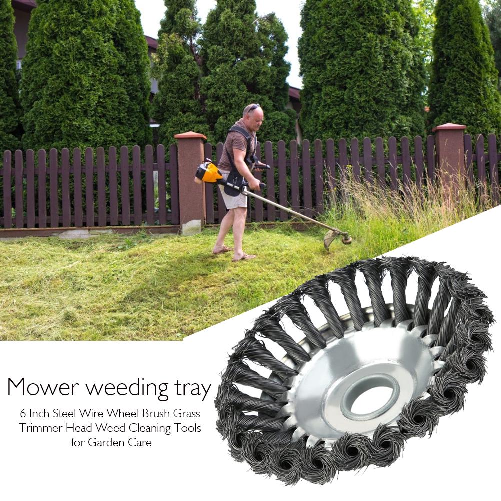 Buy 6 Inch Steel Wire Wheel Brush Grass Trimmer Head Weed Cleaning