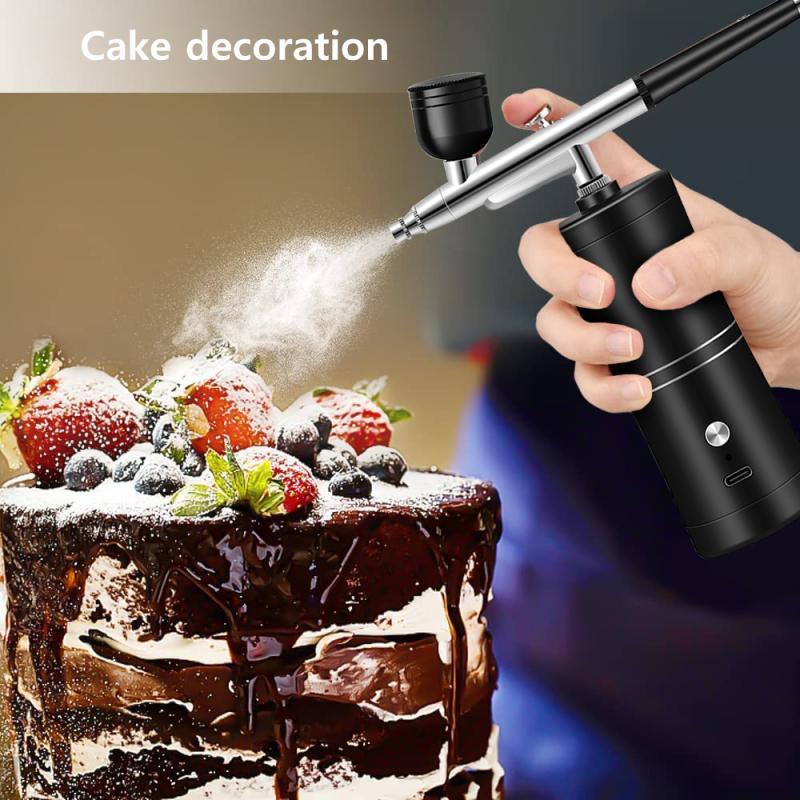 OPHIR Cake Airbrush Kit with Air Compressor Edible Pigment & Cake
