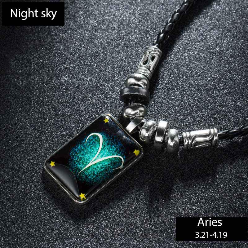 Cheap Zodiac Necklace For Men Male Necklace Cool Leather Necklace