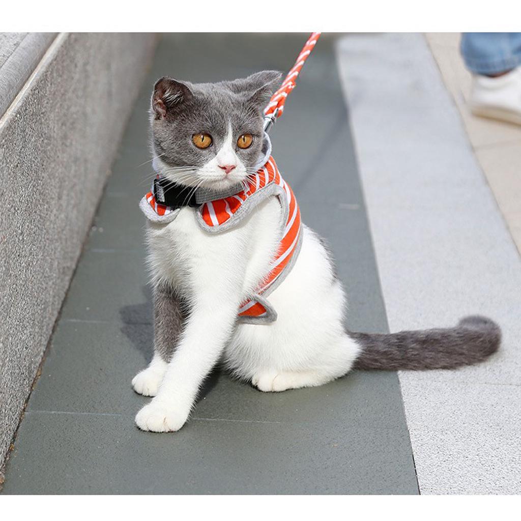 Pet Cat Kitten Adjustable Harness Walking Lead Leash Chest Strap Pink