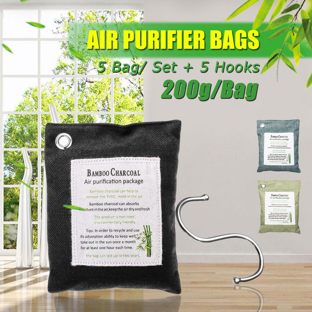 Buy 5 Pcs Air Purifying Bags Nature Fresh Charcoal Bamboo Air Purifying
