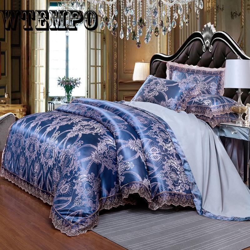 Cheap Jacquard Bedding Set Bed Set Super King Bed Linen Set Luxury Flat