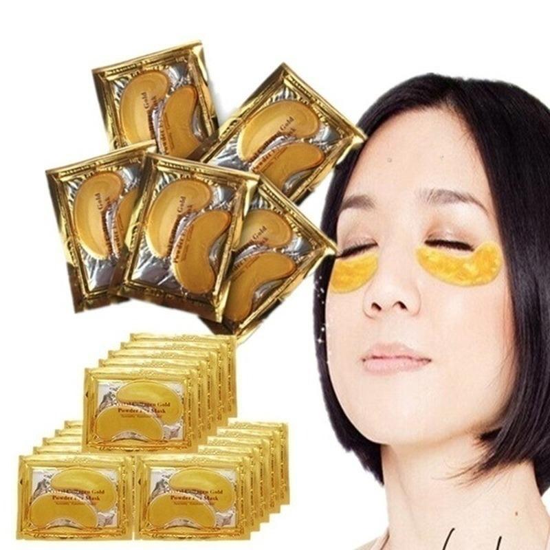 Cheap 10pcs=5 Pack Eye Mask Golden Crystal Collagen Eye Mask AntiDark