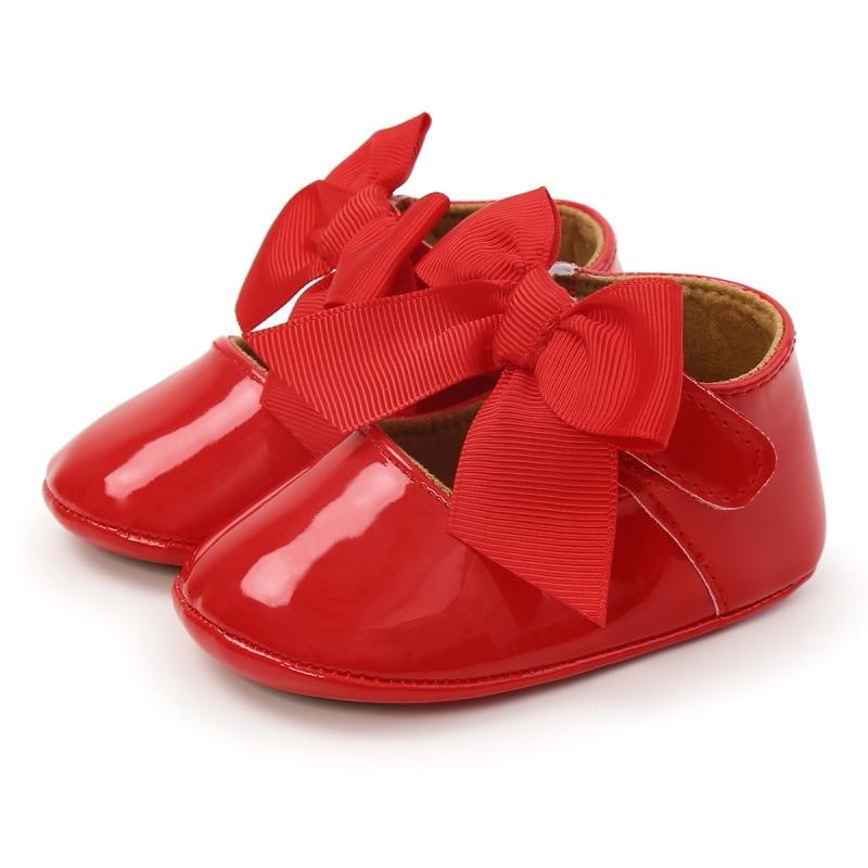 Buy Baby Crib Shoes Baby PU Leather Baby Girl Shoes Moccasins Bow