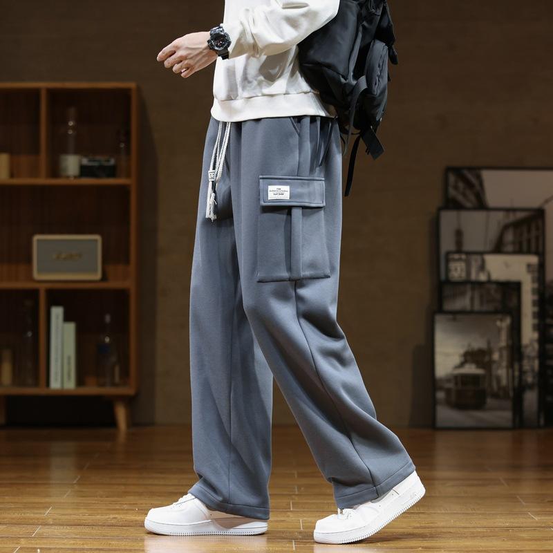 Buy Men's Spring and Autumn Sweatpants Pure Color Loose Casual Plus