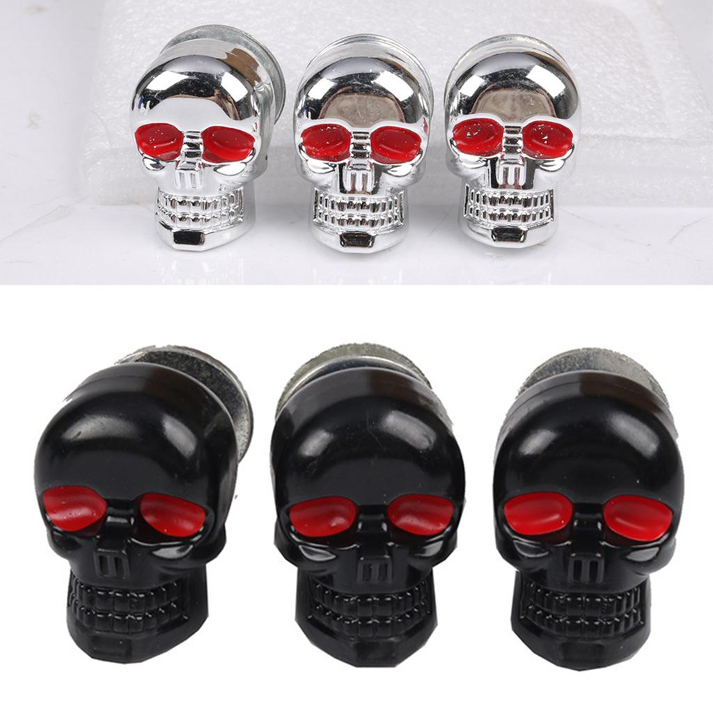 Cheap Car Accessories 2Pcs Skull Bolt 3D Design Electroplating