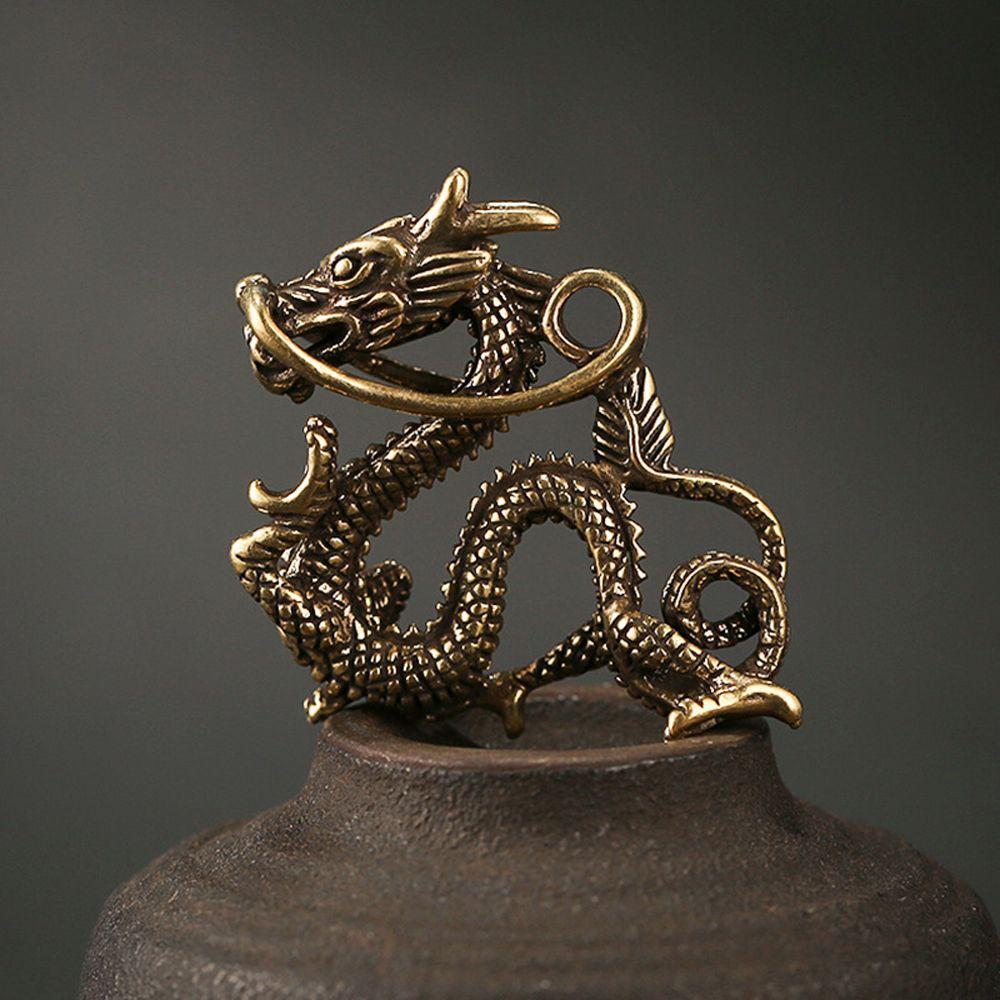 Decor 12 Chinese Zodiac 12 Zodiac Keyring Kirin Keychain Copper Beast