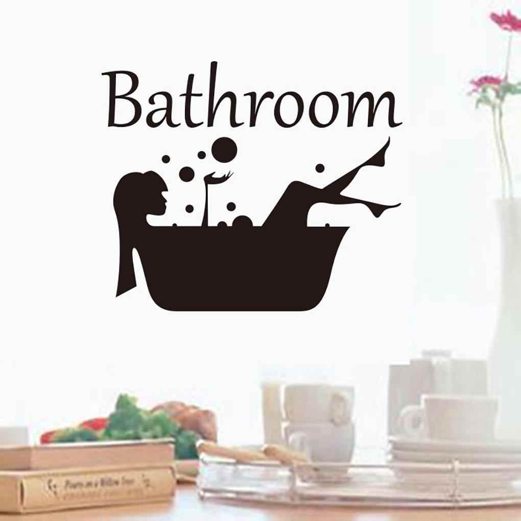 Buy Bathroom Bathing Tub Door Sticker PVC Removable Sticking Decal