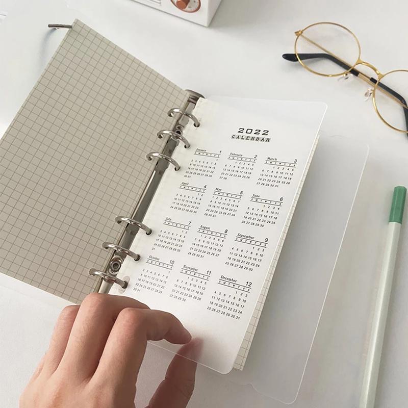 💰Koop 2022 Calendar PP Binder Dividers A5 A6 Loose Leaf Notebook