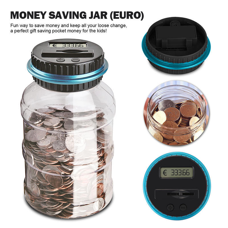 Piggy Bank Counter Coin Electronic Digital LCD Counting Coin Money