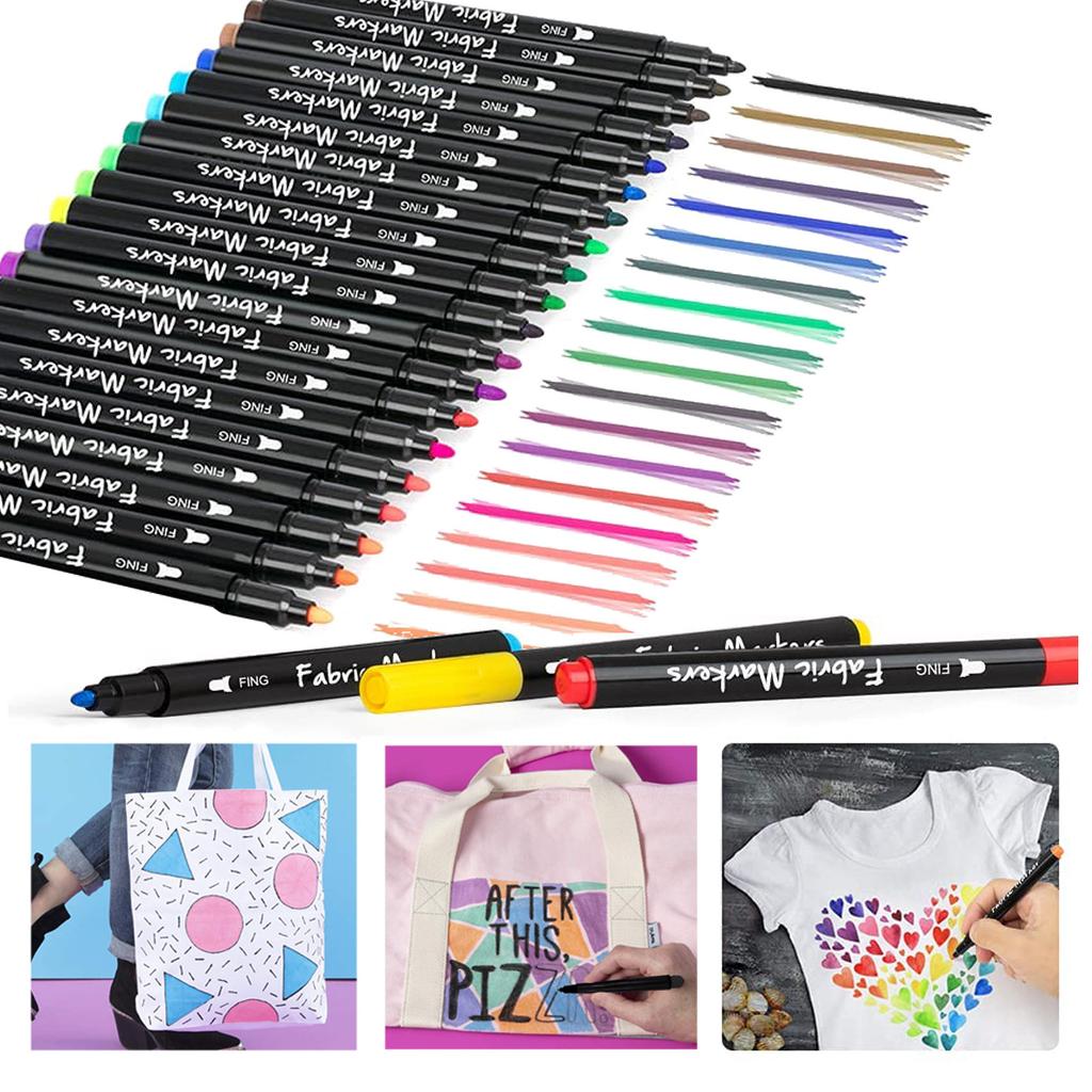 Cheap (Joy choose)20 Textile Pens Machine Washable Textile Markers