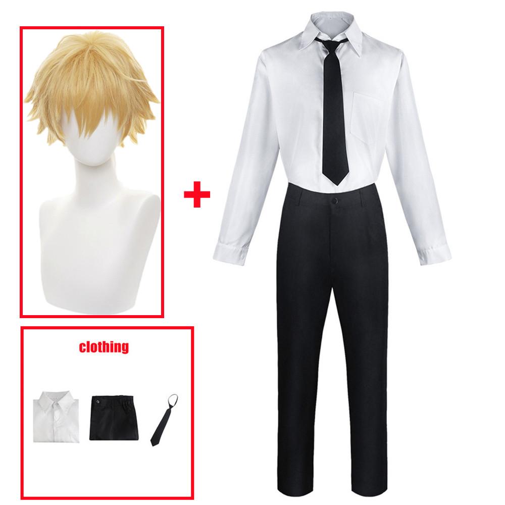 Cheap Anime Chainsaw Man Denji Cosplay Costume Black Suits Casual Uniform Devil Hunter Halloween