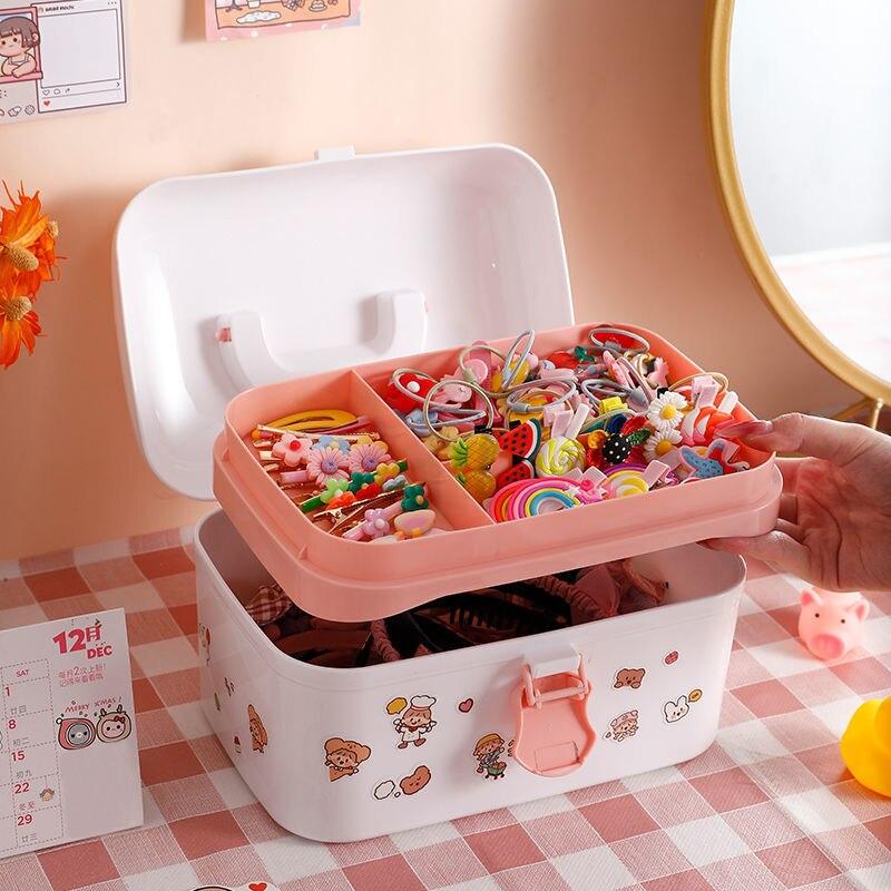 Cheap Children's Hair Accessories Storage Box Girl Hairpin Ring Baby