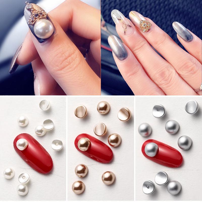 Buy Pearl Nail Rivets Nail Art Design Champagne Matte 3D Nail