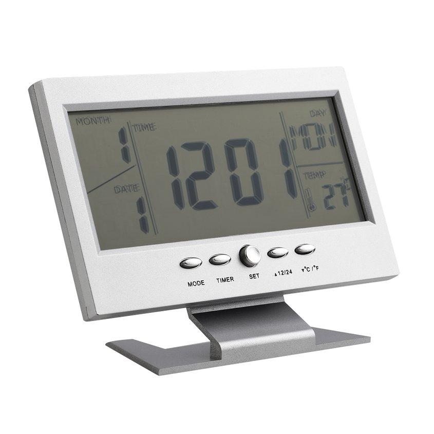 Buy ICOCO LULU Voice Control Backlight LCD Alarm Desk Clock Weather Monitor Calendar at