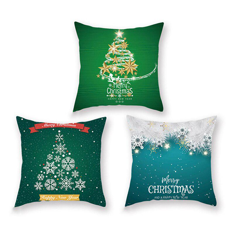 Buy Green Christmas Pillow Cover Snow Cushions for Sofa Car Home Decor