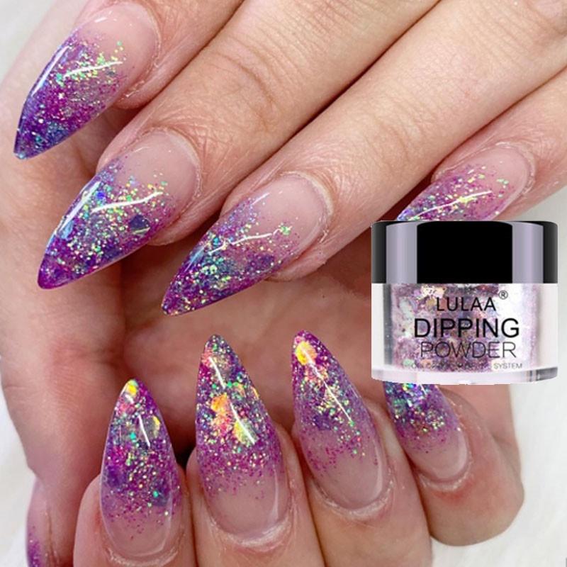 Shiny Nail Art Glitter Tips Stickers Acrylic 3D Glitter Sequins Acrylic