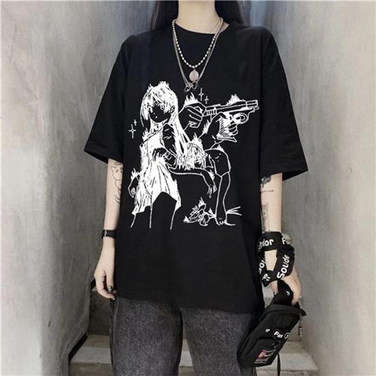 Y2K Camiseta Negra Gótica Mujer Edgy Fashion Metal Rock Tee Grunge Ropa Gótica Oscura Street Style Camisa Camiseta De Mujer Comprar A Buen Precio — Entrega Gratuita, Reseñas Reales Con Fotos — Joom