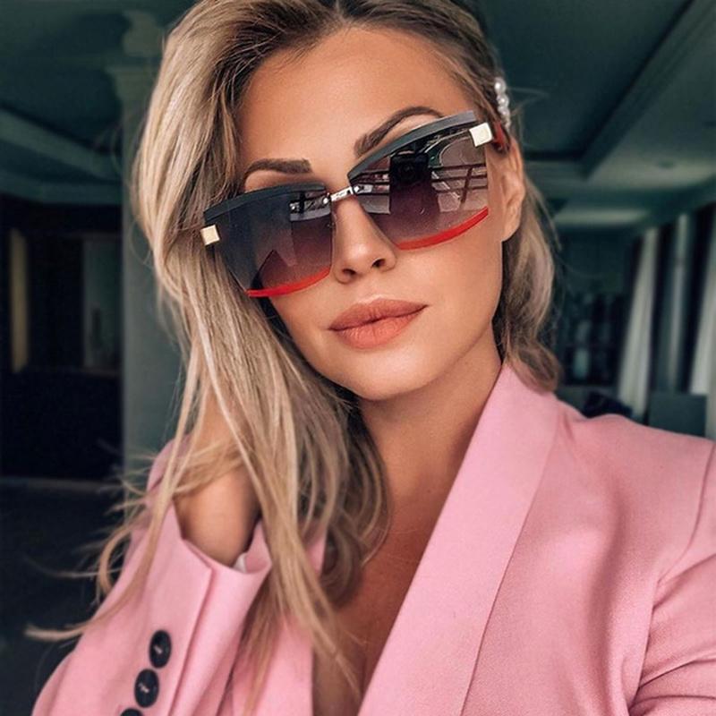Buy Rimless Luxury Sunglasses Square Women Inspired Multi Tinted