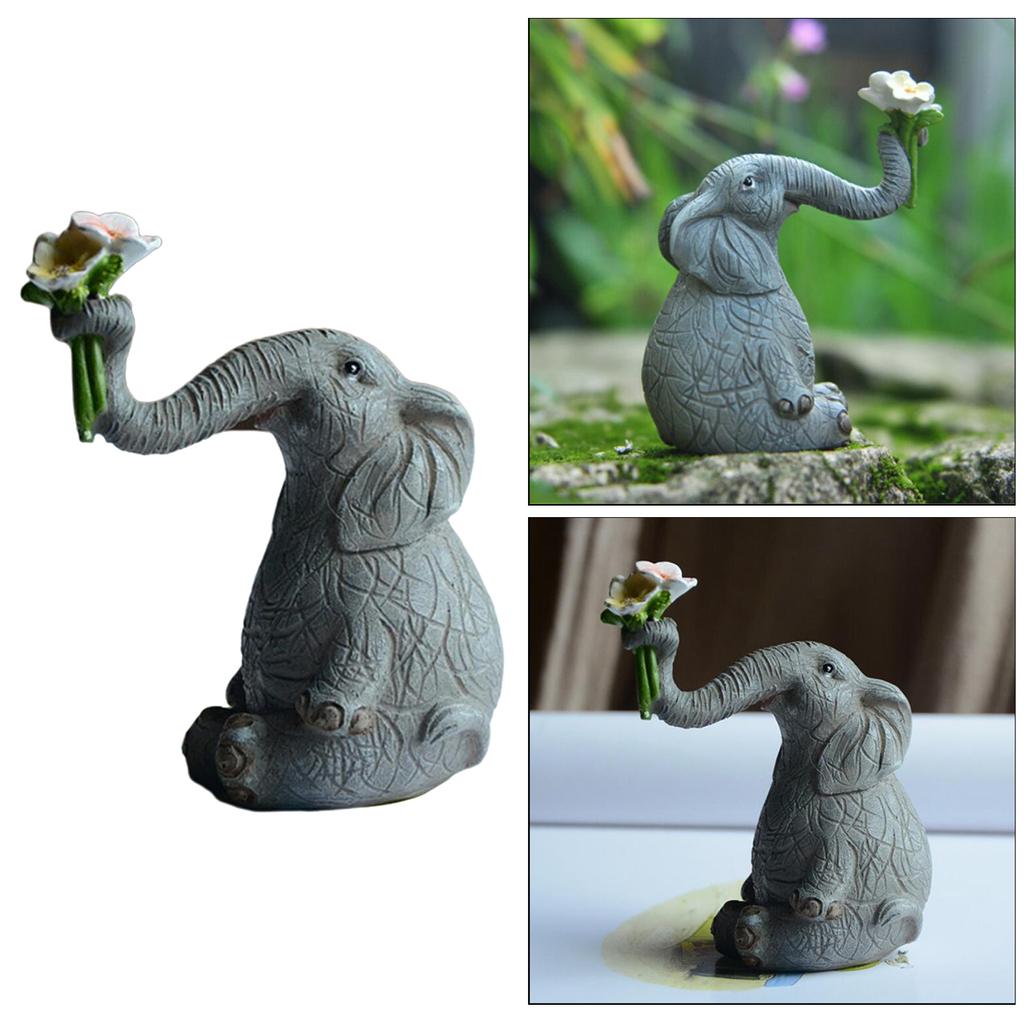 Buy Fashion Lucky Elephant Figurines Fairy Garden Animal Ornaments Home