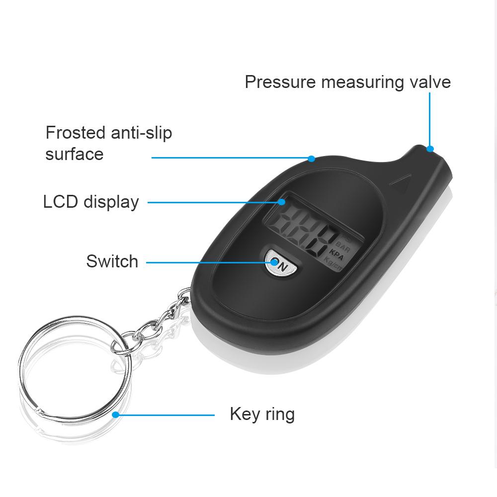 Cheap Electronic Tire Pressure Gauge Portable Mini Keychain Style PSI