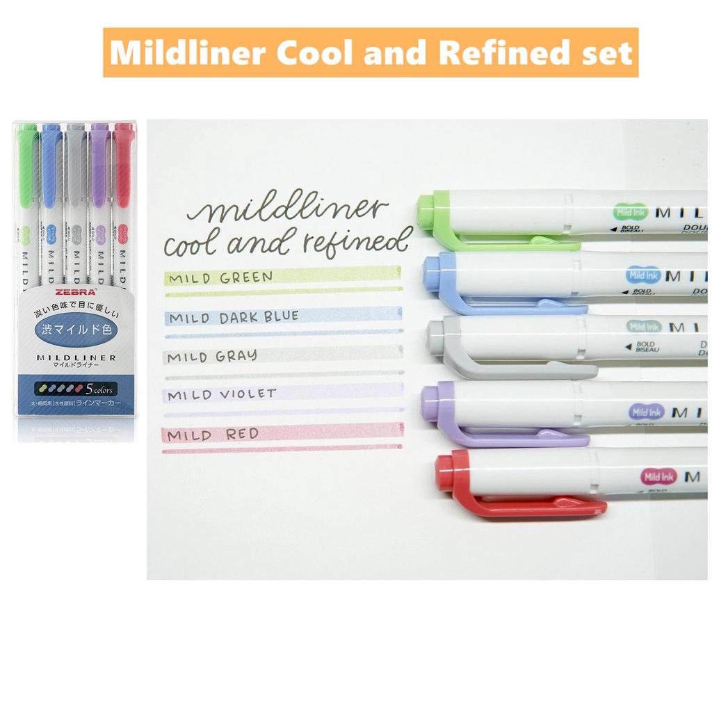 Buy Zebra Mildliner Highlighter Pen Set, Mild Liner Marker Fluorescent