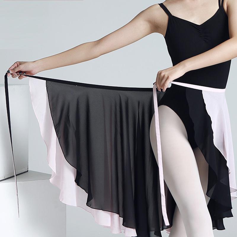 Buy Long Wrap Ballet Skirt Women Chiffon Ballet Dress 2 Layers Skirts