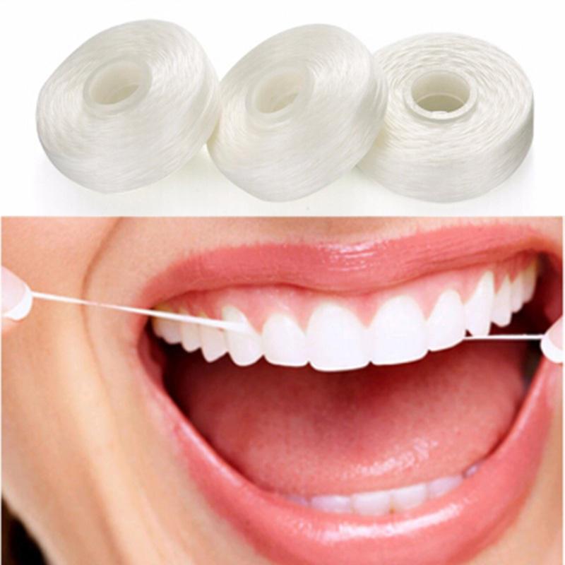 Buy Oral Cleaning Dental Floss Pick Up Flat Wire Dental Thread Builtin