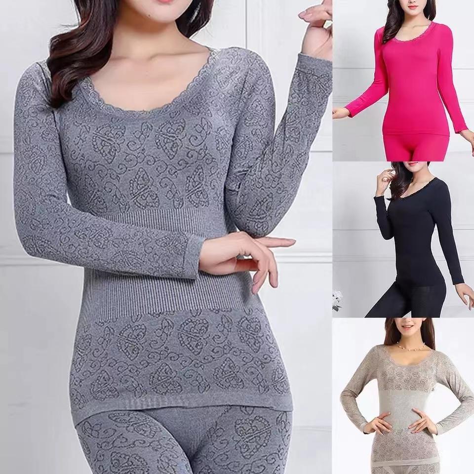 Buy Thermal Underwear Set Lace Woman Winter Clothing Warm Suit Long