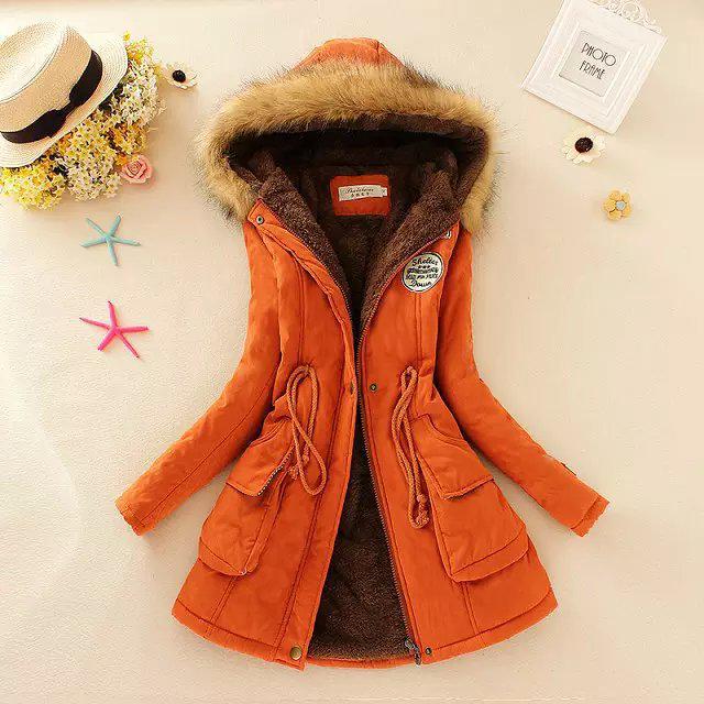Buy Women Winter Jacket Warm Faux Fur Hooded Causal Long Sleeve Coat