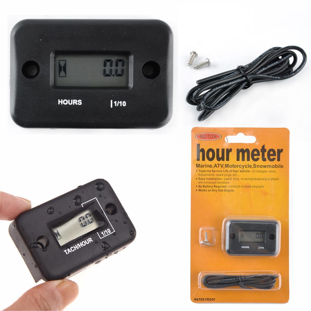 Waterproof Motor Hour Meter Tracking Oil change Adjustments Spark Plugs
