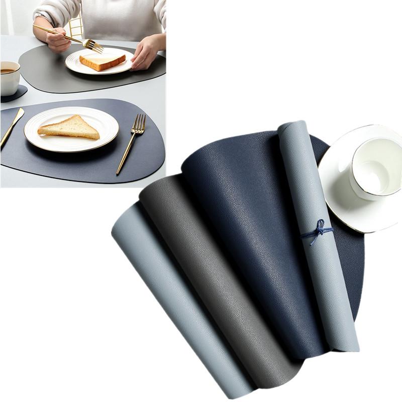 Buy PU Leather Elegant Placemat Dining Table Mat Antiskid and Oil Proof