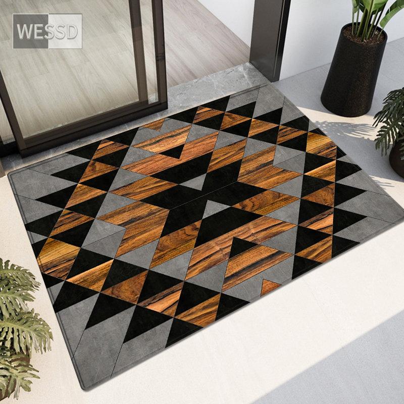 Cheap 3D Wood Grain Rug For Kitchen Floor Bathroom Mat Antislip