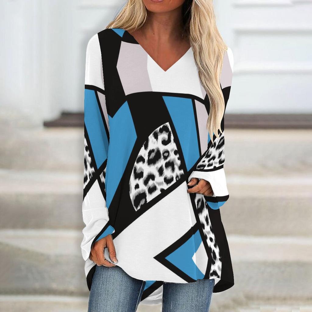 Buy XXS10XLSpring and Autumn Women's Long Sleeve Irregular Print