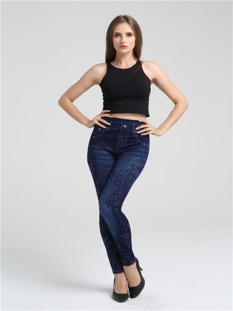 Buy S4XL Sexy Tight Cotton Faux Jeans Slim Fit Leggings Faux Denim