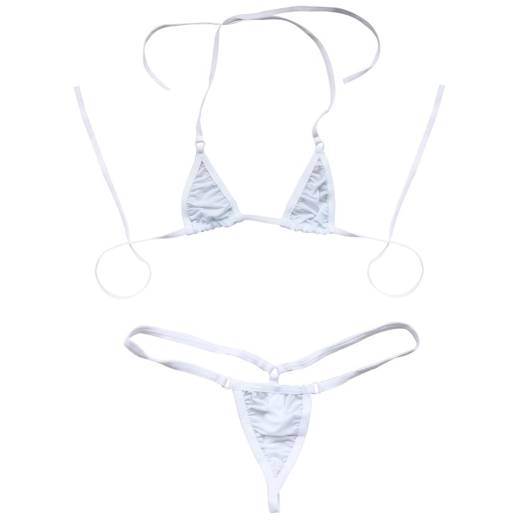 Cheap Womens Extreme Bikini 2 Pieces Set Halterneck Tops Micro Thong(03)