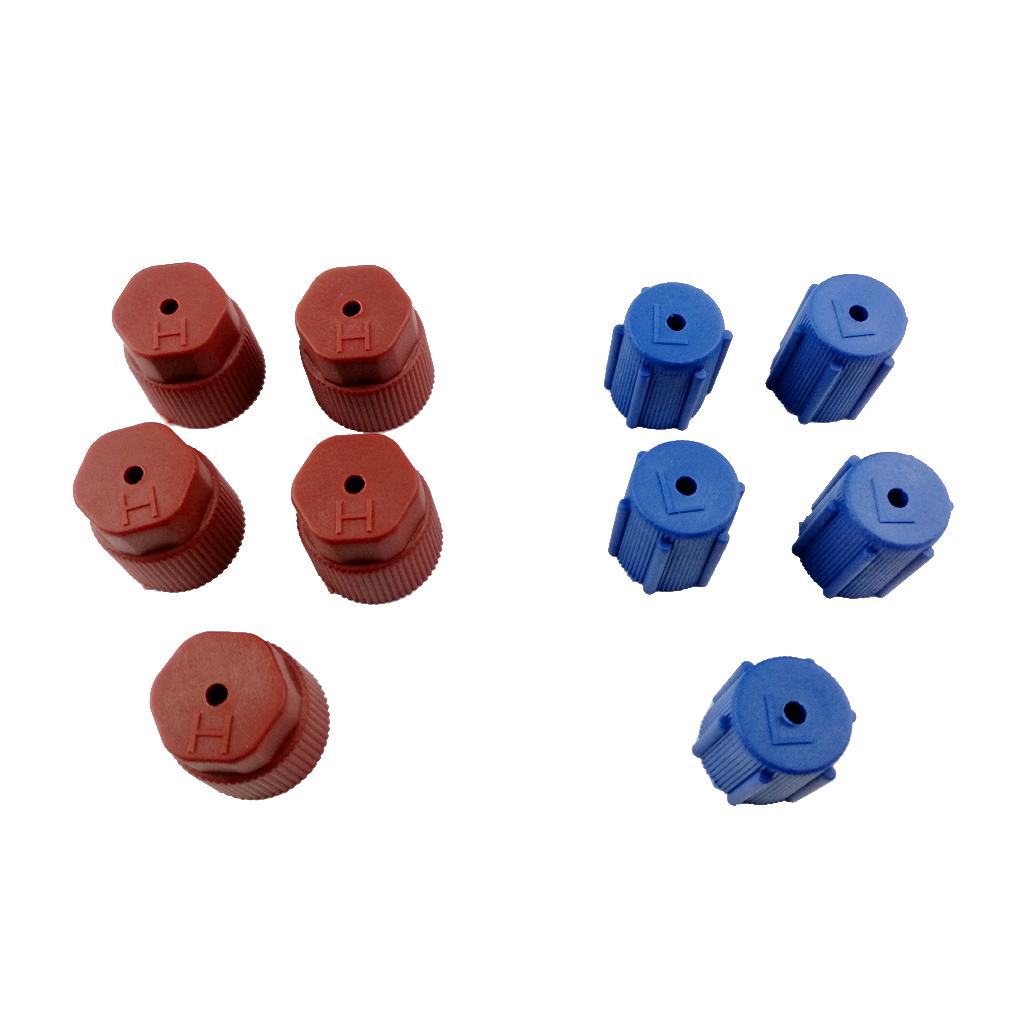 AC Charging Port R134a Side Air Conditioner Cap 13mm Blue & 16mm Brown