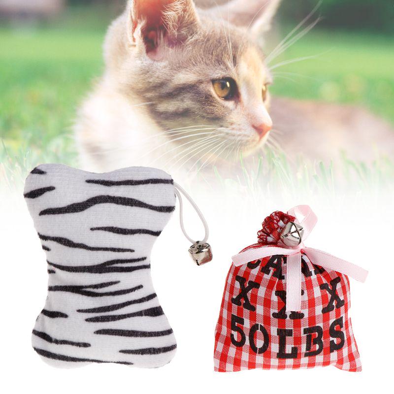 New Cat Toys Catnip Pillow Bell Sound Play Kitten Scratch Toy Pet