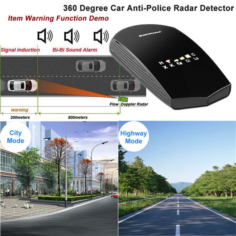 Buy Excelvan® Radar Detector V3 LED Display Radar Detector Voice Alerts