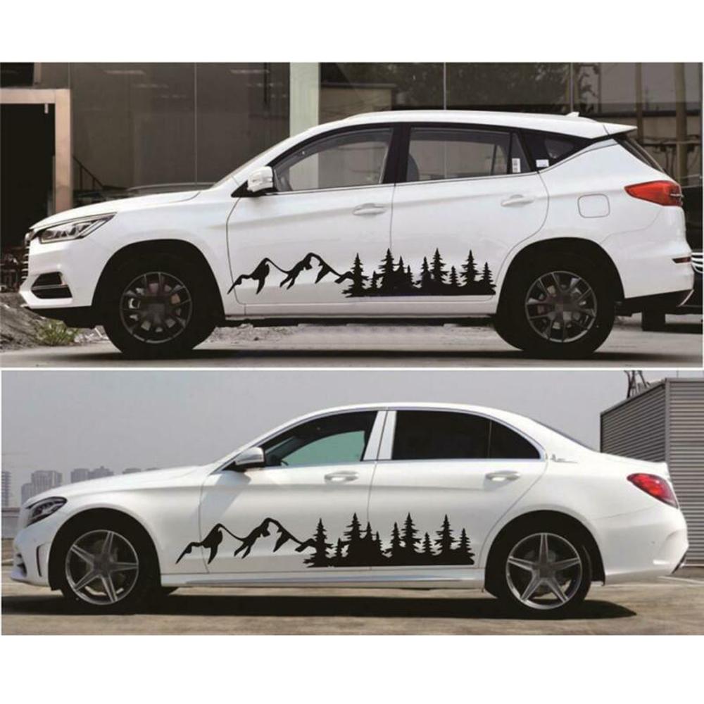 Buy 2 Pcs Tree Mountain Forest Decal Car Side Body Graphic Sticker For RV Trailer at affordable