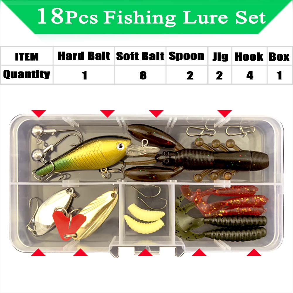Buy Fishing Lure Kit Soft and Hard Bait Set Gear Layer Minnow Metal Jig