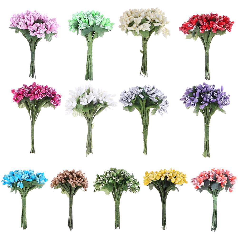 Buy 12pcs Dried Artificial Stamen Flowers DIY Scrapbooking Garland Fake