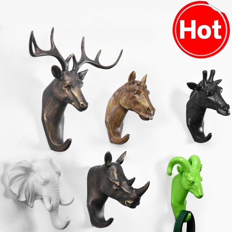 Buy Hanging hook, creative decoration, animal head hooks, deer heads