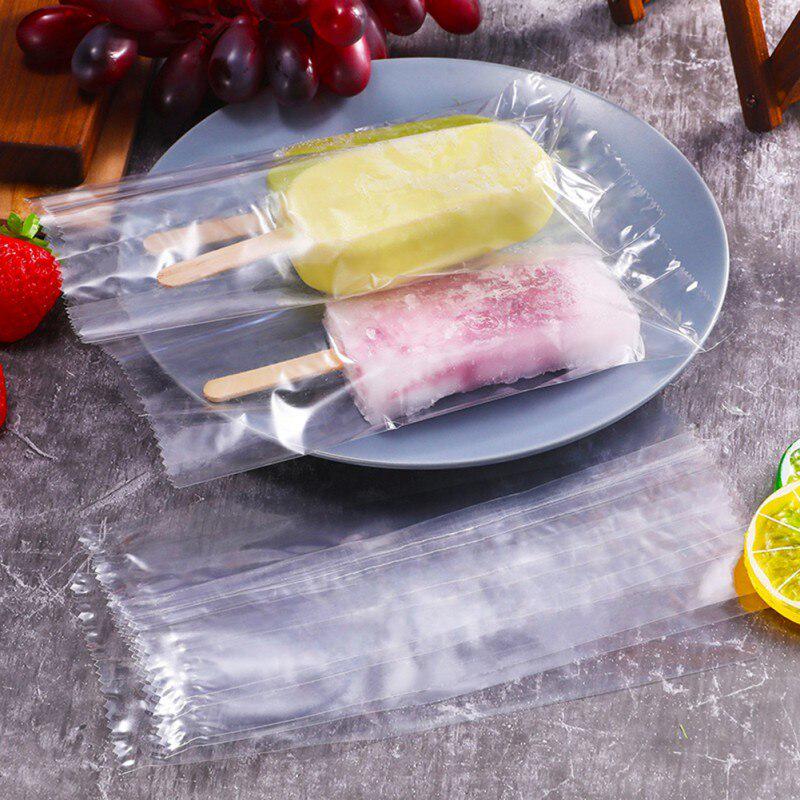Cheap 100PCS Plastic Ice Cream Bags Transparent Popsicle Bags Fridge Ice Bag Joom