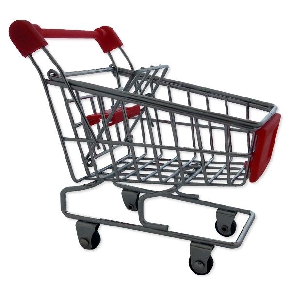 Buy Trolley Shopping Cart Rack Miniature Supermarket Supplies for Office Pink at affordable