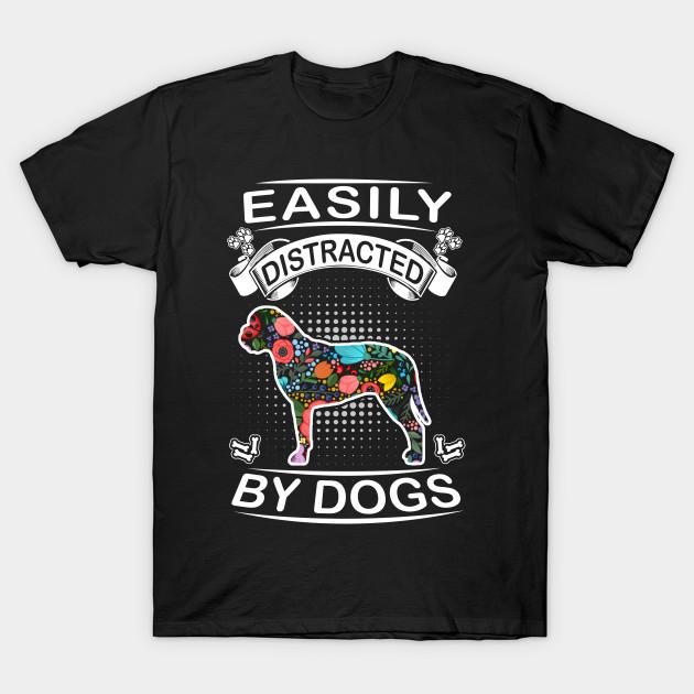 Buy Unisex Fashion TShirt Easily Distracted By Dogs Bullmastiff Funny
